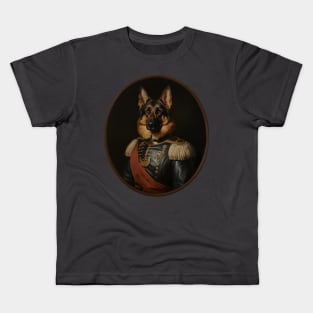 Victorian Noble German Sheperd - Oil Painting Style Kids T-Shirt